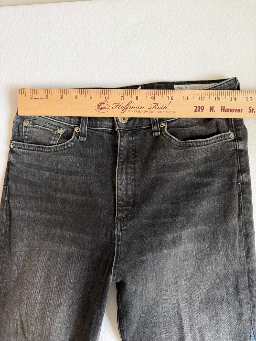 Rag & Bone Nina High Rise Ankle Cigarette Jeans 30 Black Blue Colorblock - Picture 12 of 14